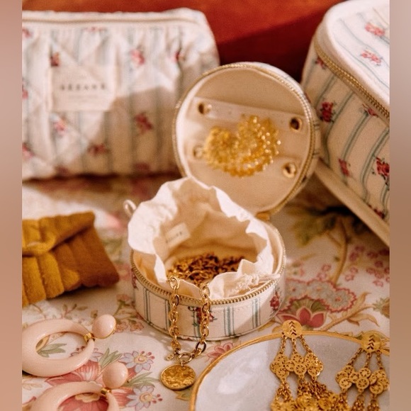 Jewelry Sezane Floral Organic Cotton Jewel Case Nwt Poshmark